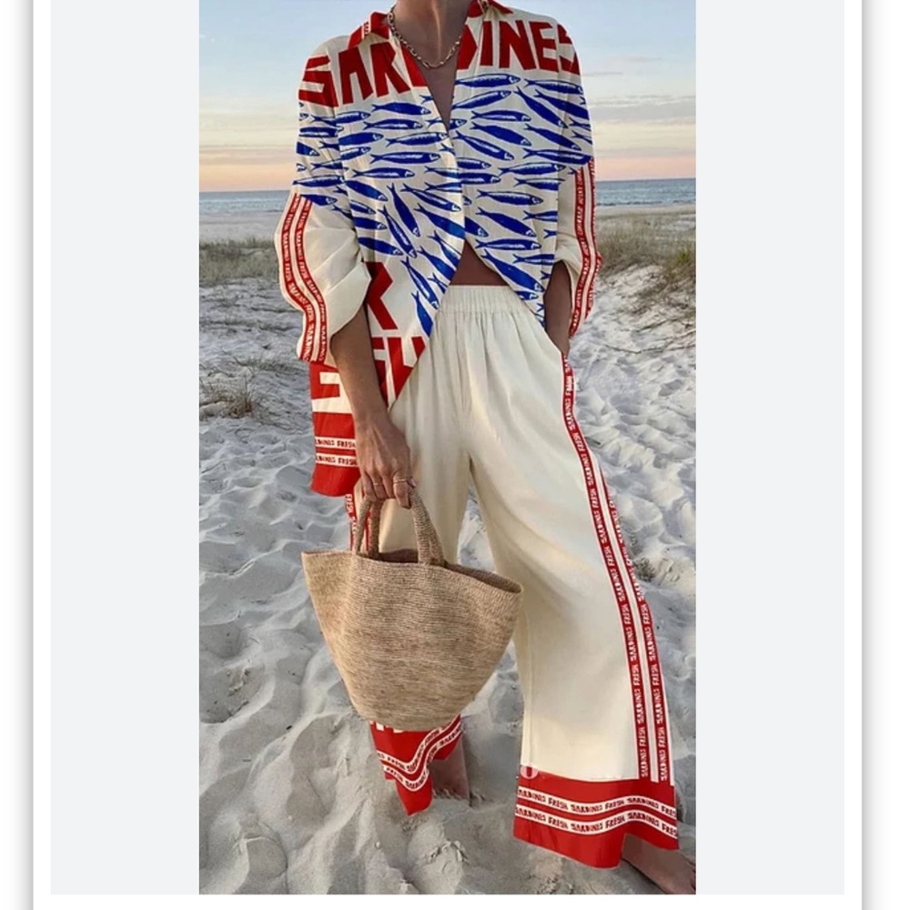 Two-Piece Printed Pant Set